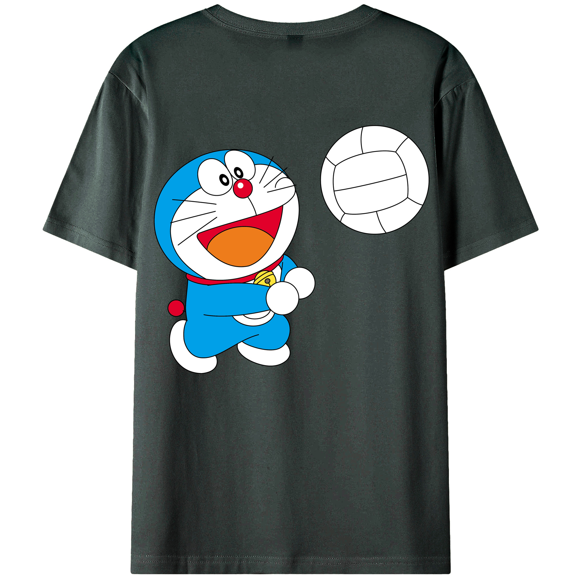 （画像用） ドラえもん Doraemon 綿100％ メンズ半袖Tシャツ（バックプリント） 通気性